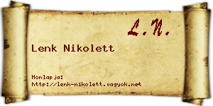 Lenk Nikolett névjegykártya